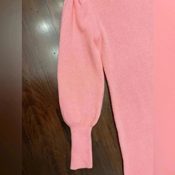 Boston Proper Sweater Dress Size XS Pink Balloon Sleeve Turtleneck Barbie Winter - Picture 10 of 14